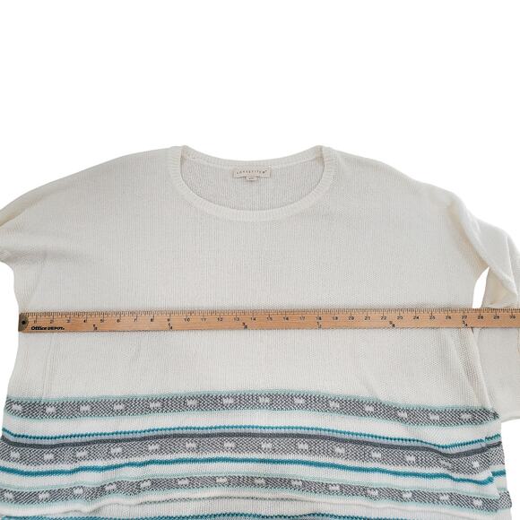 Lovestitch Women’s Knit Sweater Long Sleeve Small/Medium Geometric Stripe White - Picture 6 of 9